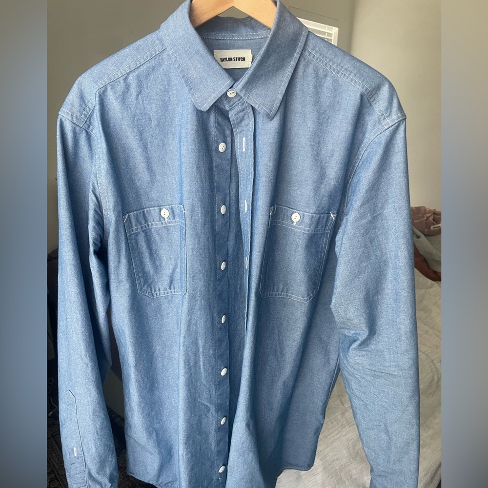 Taylor Stitch Chambray long sleeve shirt like new 44 XL